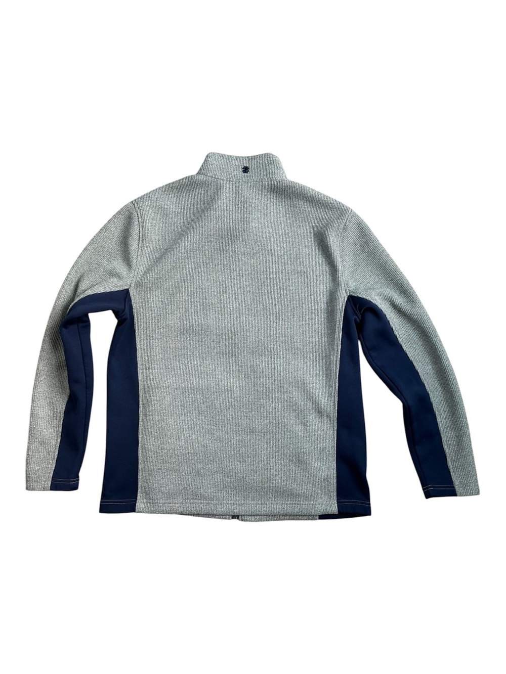 IZOD Advantage Performance Sweater Fleece Full Zip Jacket Gray Navy Men's M - Picture 8 of 13